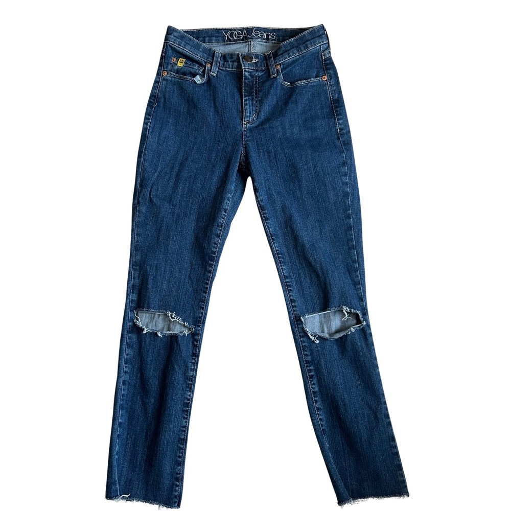 Women's Yoga Jeans Emily Slim Distressed Jeans Waverly Distressed Size 26